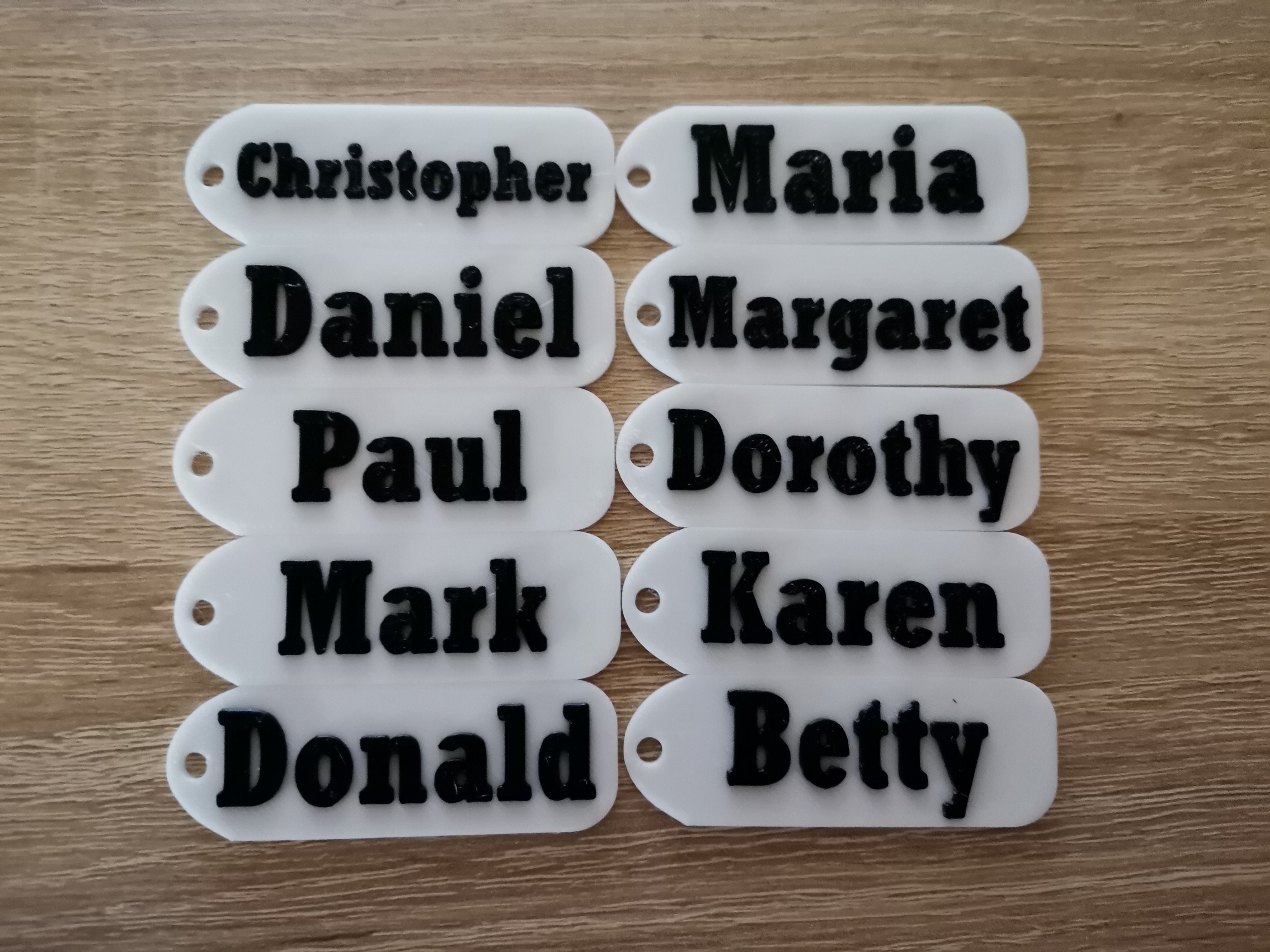50 popular american name keychain pack